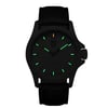 An image of a Wristwatch by Luminox. This Display Model item is designed for Men, featuring a Dress/Formal style. It has a Quartz movement and an Analog display with a Blue dial color. The indices include 12-Hour Dial,Non-Numeric Hour Marks,Stick Indexes. The band is made of Leather and the case is made of Stainless Steel. The watch has a Round shape with a case size of 42 mm and a case thickness of 11 mm.
