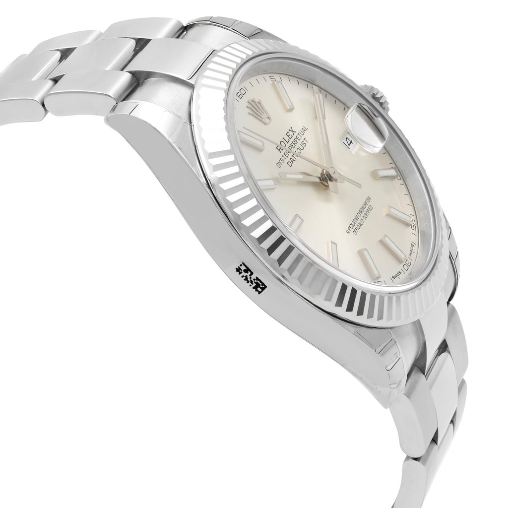 View Of Opposite Crown Facing Side Of Rolex 126334 Stainless Steel Watch Unworn Condition