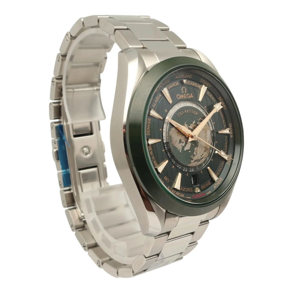 View Of Opposite Crown Facing Side Of OMEGA 220.30.43.22.10.001 Stainless Steel Watch New With Defects Condition