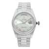 Front Full View Of Rolex 118209 White Gold Watch Pre Owned Condition {Product Condition}