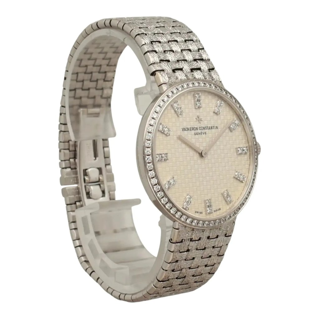 View Of Opposite Crown Facing Side Of Vacheron Constantin 81562/206G-9156 White Gold Watch Pre Owned Condition