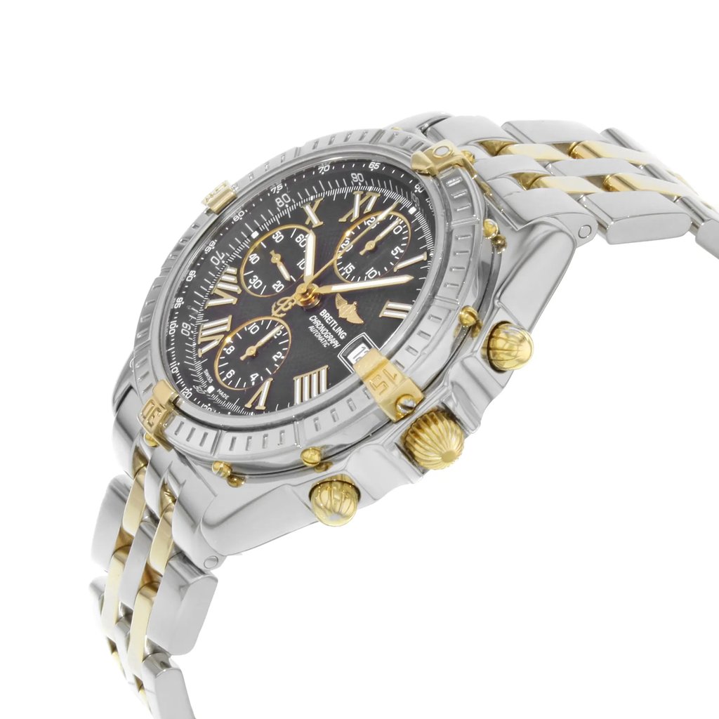 View Of Crown Facing Side Of Breitling B13055 Stainless Steel Watch Pre Owned Condition
