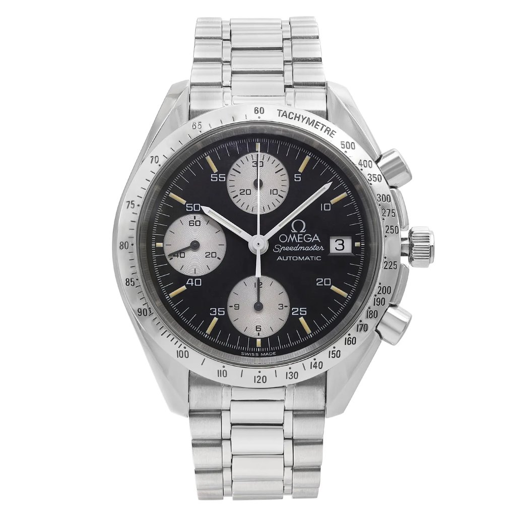 Front Full View Of Omega 3511.50.00 Stainless Steel Watch Pre Owned Condition Good