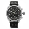 An image of a Wristwatch by Oris. This Display Model item is designed for Men, featuring a Casual style. It has a Mechanical (Automatic) movement and an Analog display with a Black dial color. The indices include Non-Numeric Hour Marks,Sticks. The band is made of Leather and the case is made of Stainless Steel. The watch has a Round shape with a case size of 43 mm and a case thickness of 16 mm.