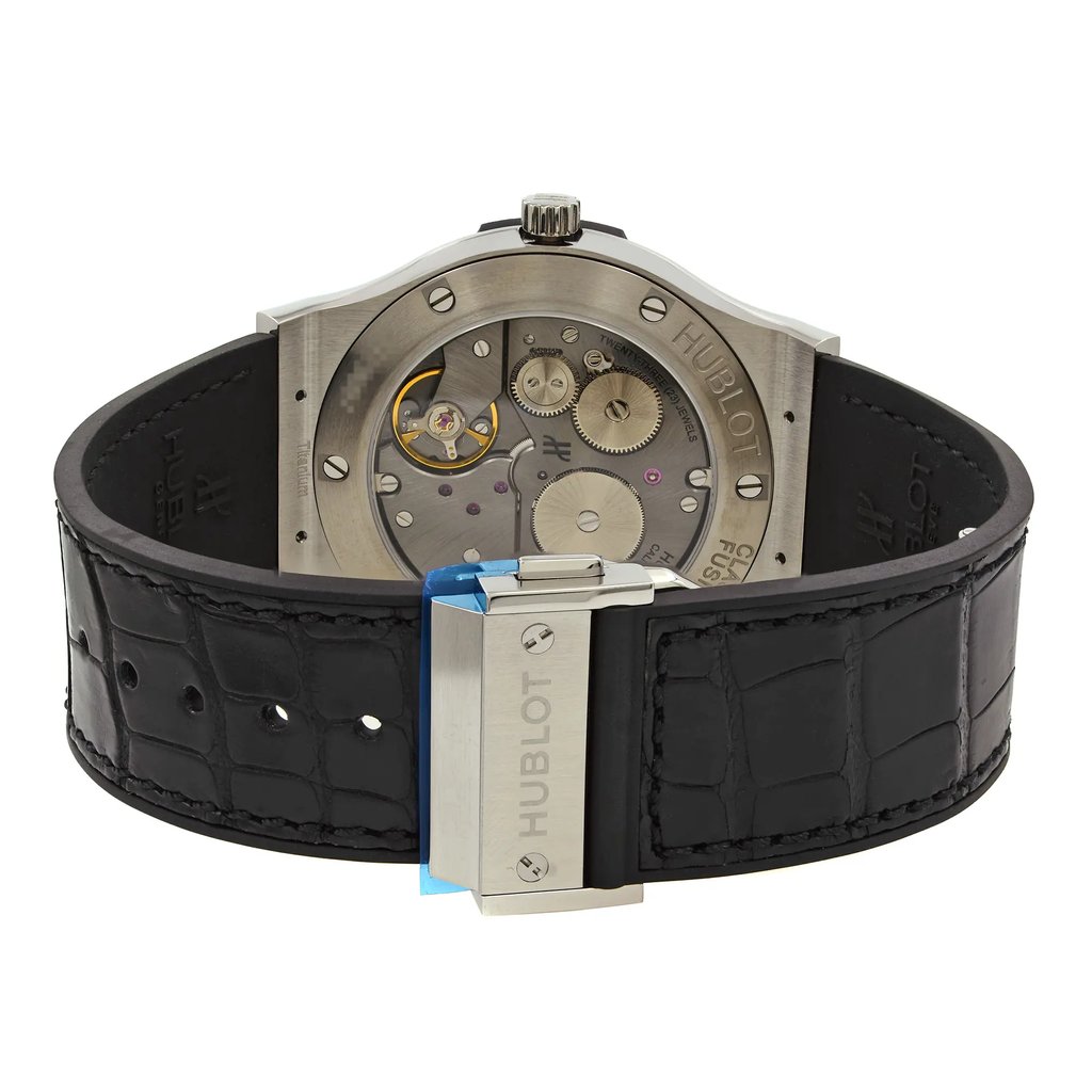 Back View Of Exhibition Back Case And Closed Rubber Band Of Hublot 515.NX.1270.LR Watch Unworn Condition