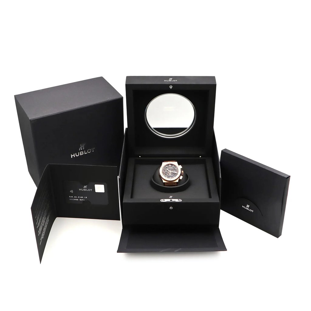  Full View Box, Documents and Hublot 525.OX.0180.LR With Watch In The Image 