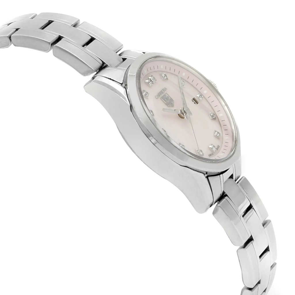 View Of Opposite Crown Facing Side Of TAG Heuer WV1417.BA0793 Stainless Steel Watch Pre Owned Condition