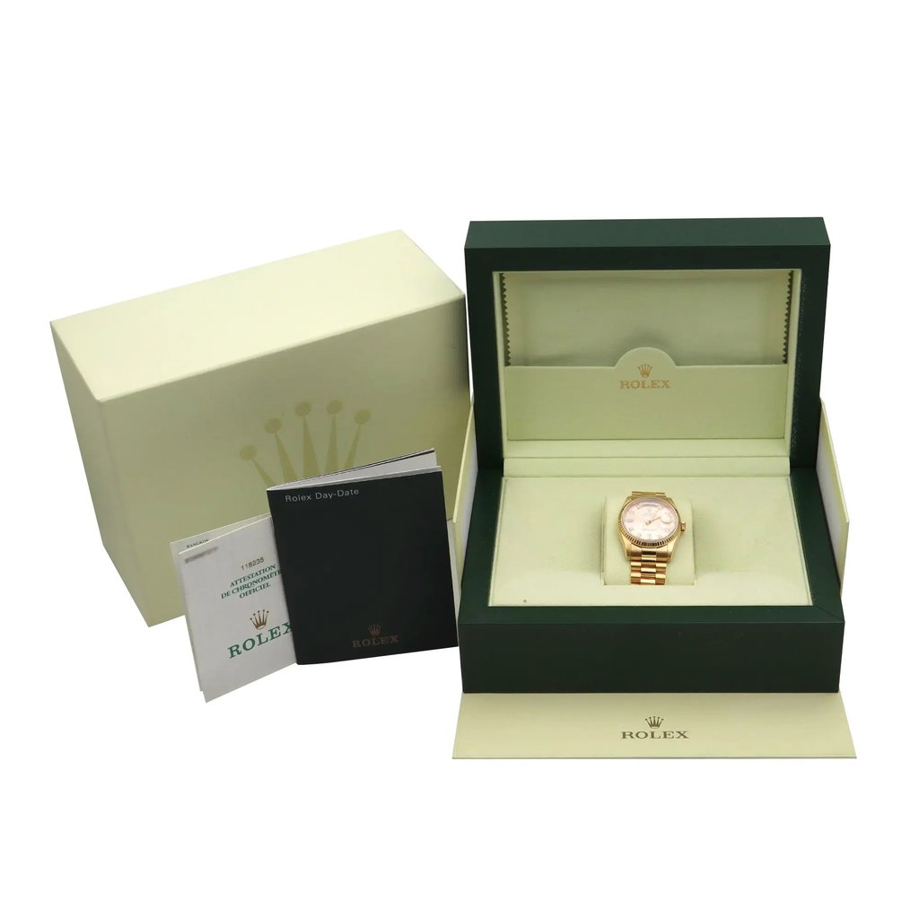  Full View Box, Documents and Rolex 118235 With Watch In The Image 