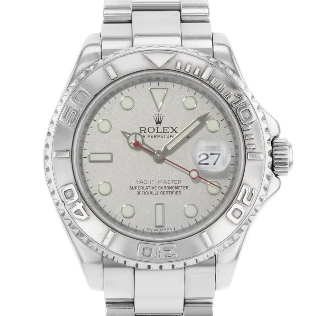 Up Close Front Facing Picture Of Rolex 16622 Stainless Steel Watch Pre Owned Condition