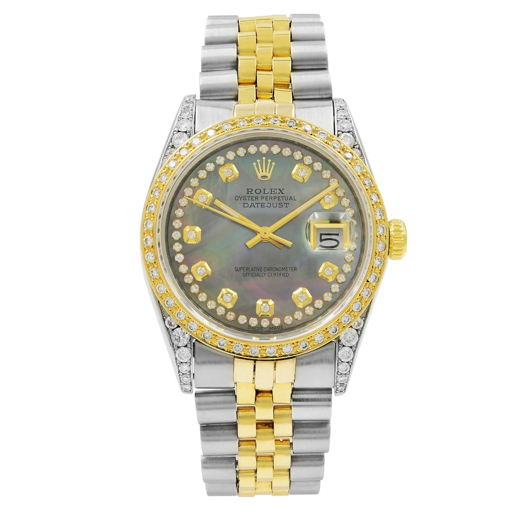 Front Full View Of Rolex 16000 Stainless Steel Watch Pre Owned Condition {Product Condition}