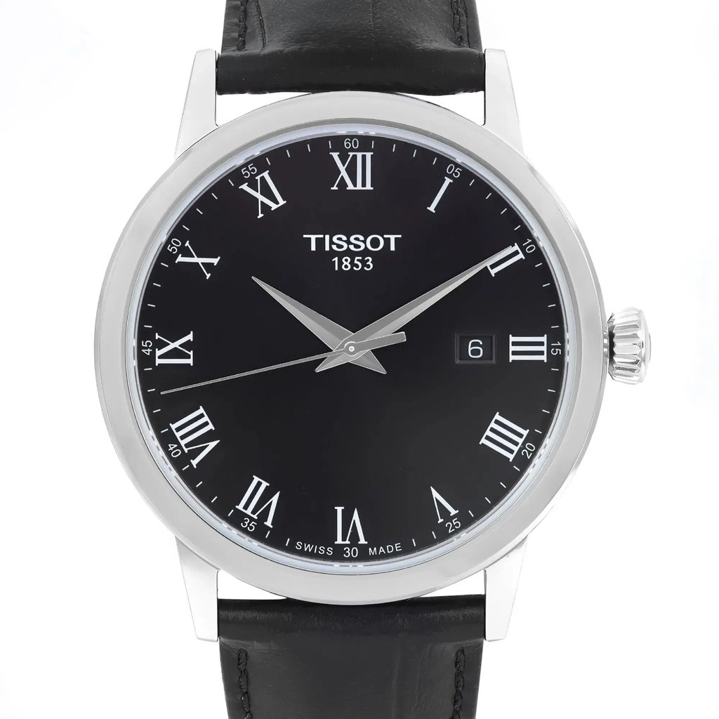 Up Close Front Facing Picture Of Tissot T1294101605300 Stainless Steel Watch Display Model Condition