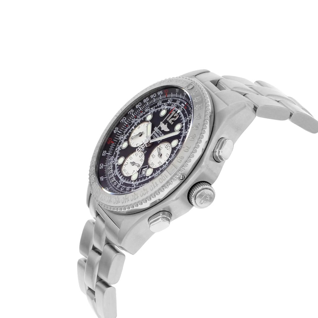 View Of Crown Facing Side Of Breitling A42352 Stainless Steel Watch Pre Owned Condition