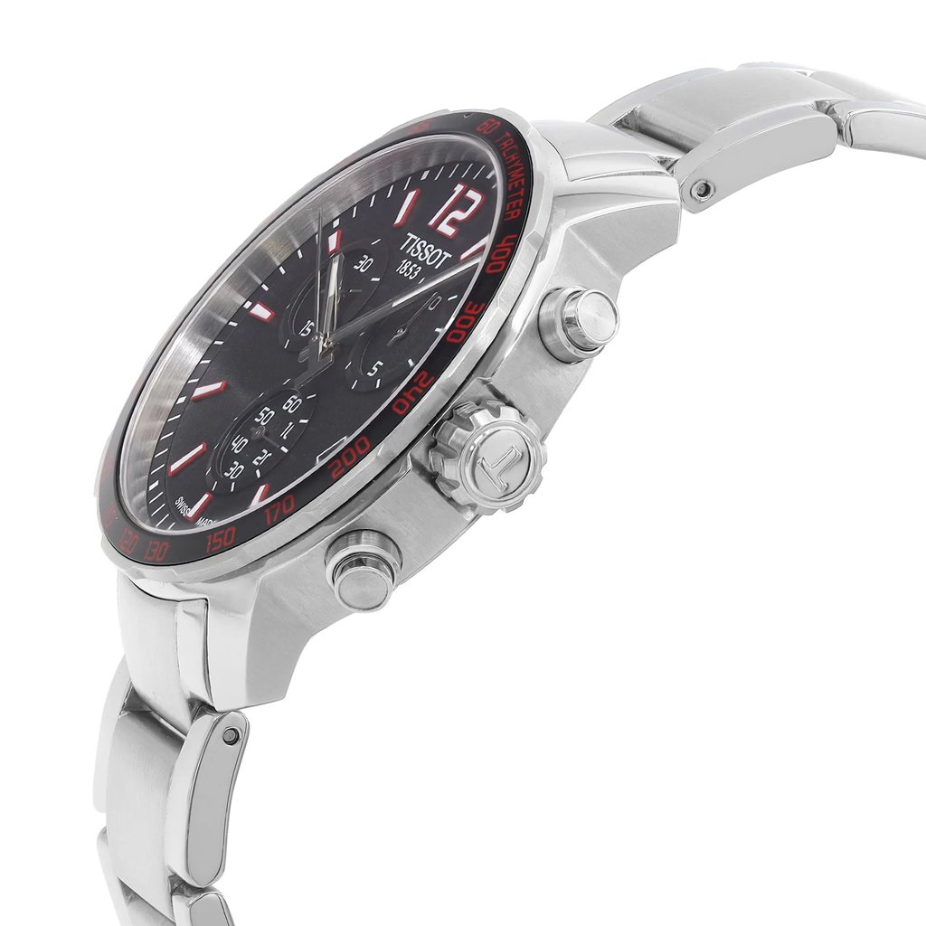 View Of Crown Facing Side Of Tissot T095.417.11.057.00 Stainless Steel Watch New With Defects Condition