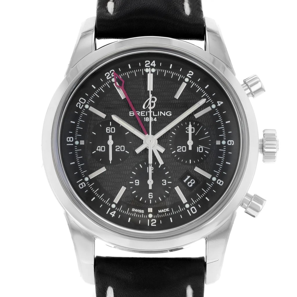 Up Close Front Facing Picture Of Breitling AB045112/BC67-435X Stainless Steel Watch Pre Owned Condition