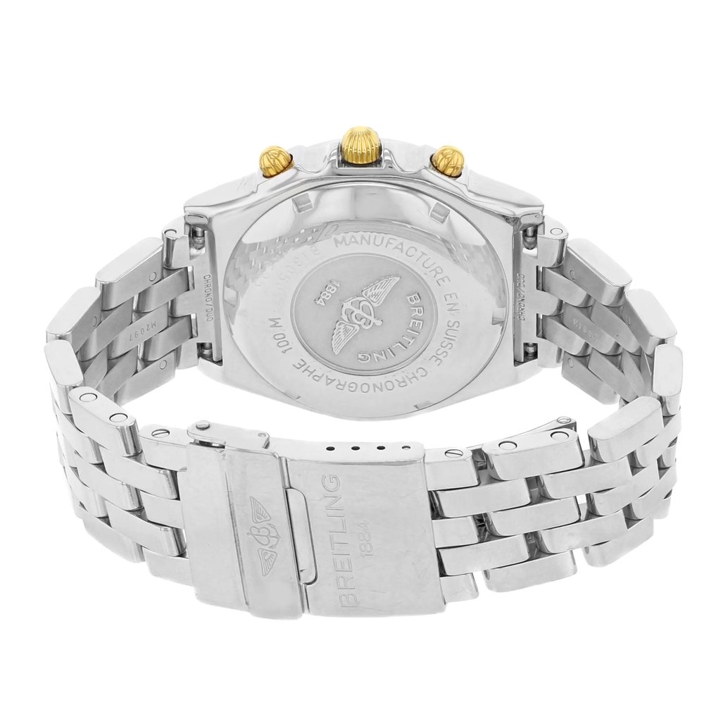 Back View Of {Caseback} Back Case And Closed Stainless Steel Band Of Breitling B130503.1 Watch Pre Owned Condition