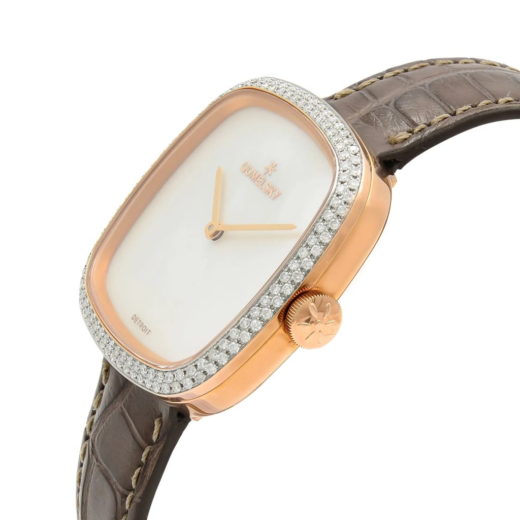 View Of Crown Facing Side Of Gomelsky G0120095033 Stainless Steel Watch Unworn Condition