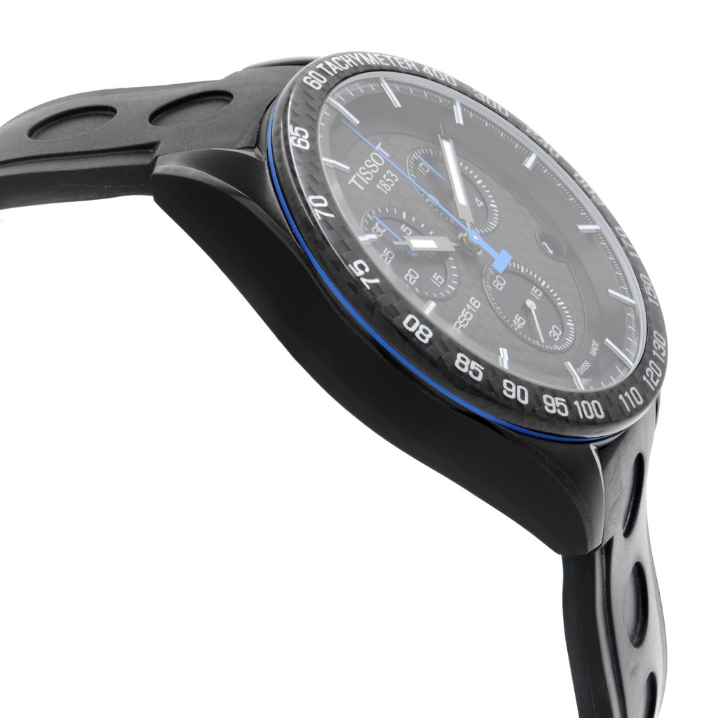 View Of Opposite Crown Facing Side Of Tissot T100.417.37.201.00 Stainless Steel Watch Display Model Condition
