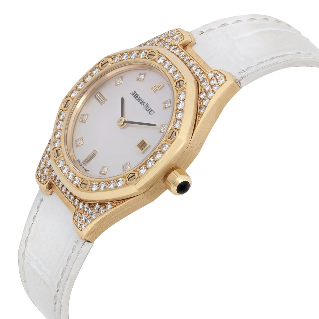 View Of Crown Facing Side Of Audemars Piguet N/A Yellow Gold Watch Pre Owned Condition
