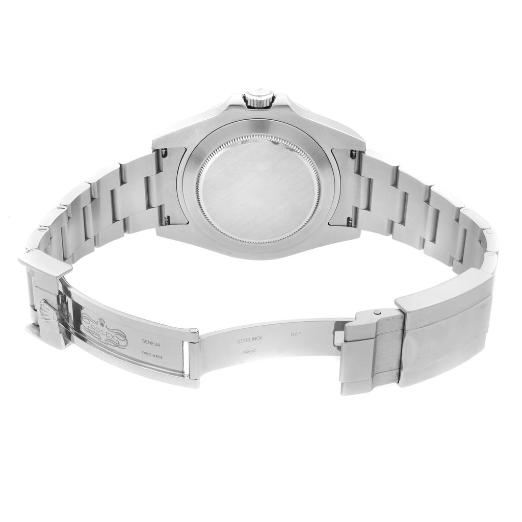 Back View Of {Caseback} Back Case And Open Stainless Steel Band Of Rolex 216570 Watch Pre Owned Condition