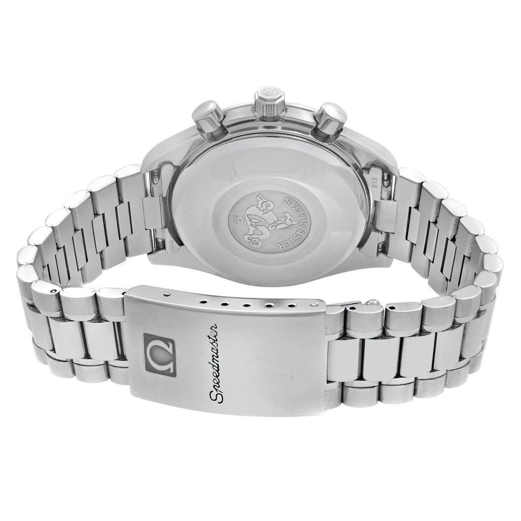 Back View Of Solid Back Case And Closed Stainless Steel Band Of OMEGA 3511.80.00 Watch Pre Owned Condition