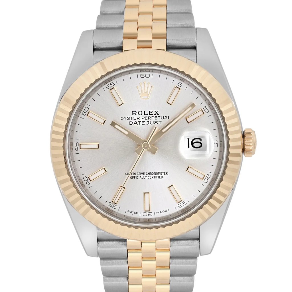 Up Close Front Facing Picture Of Rolex 126333 Stainless Steel Watch Pre Owned Condition