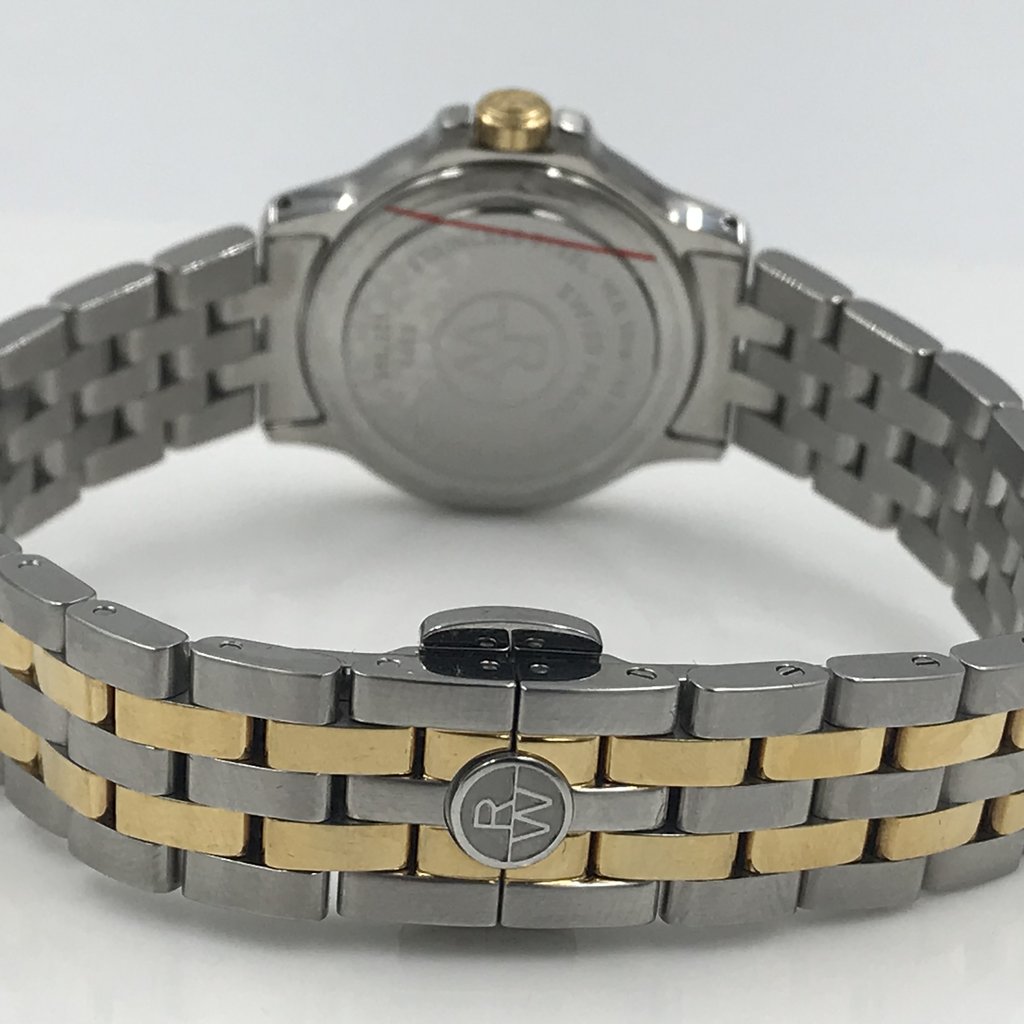 Back View Of Solid Back Case And Closed Stainless Steel Band Of RAYMOND WEIL 5399-SPS-00657 Watch Pre Owned Condition