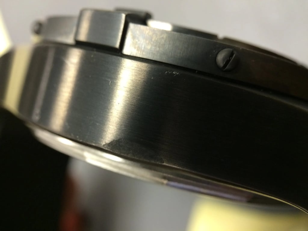 Back View Of {Caseback} Back Case And Closed Silicon/Rubber Band Of Breitling M13370/B930 Watch Pre Owned Condition