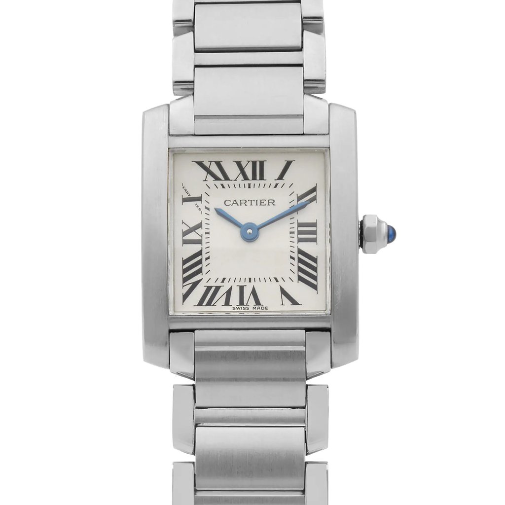 Front Full View Of Cartier W51008Q3 Stainless Steel Watch Pre Owned Condition Good