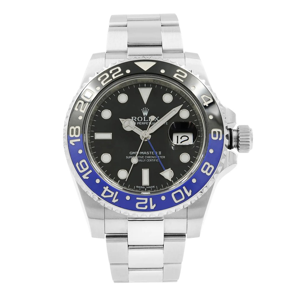 Front Full View Of Rolex 116710BLNR Stainless Steel Watch Pre Owned Condition Good