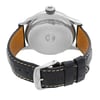 An image of a Wristwatch by Longines. This Pre Owned item is designed for Men, featuring a Sport style. It has a Mechanical (Automatic) movement and an Analog display with a Black dial color. The indices include 24-Hour Dial,Arabic Numerals. The band is made of Leather and the case is made of Stainless Steel. The watch has a Round shape with a case size of 47 mm and a case thickness of 15 mm.