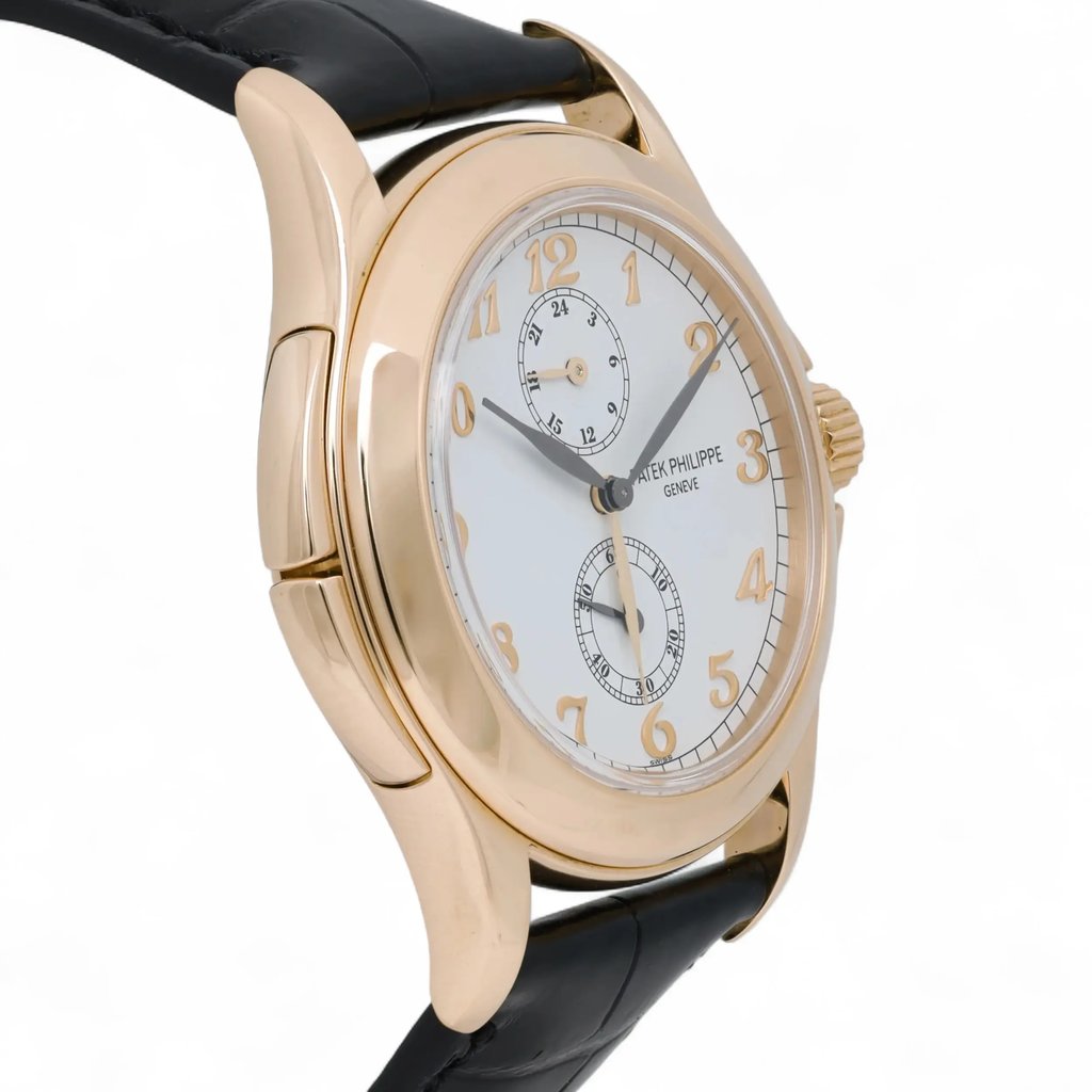 View Of Opposite Crown Facing Side Of Patek Philippe 5134J Yellow Gold Watch Pre Owned Condition