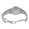 An image of a pre-owned Tudor men's wristwatch viewed from the back, showcasing the stainless steel bracelet and clasp. The watch is positioned at a slight angle, offering a clear view of the closed case back and the Tudor branding on the clasp. The photo is taken from a moderate distance, highlighting the craftsmanship and details of the bracelet links and the engraved text on the clasp.