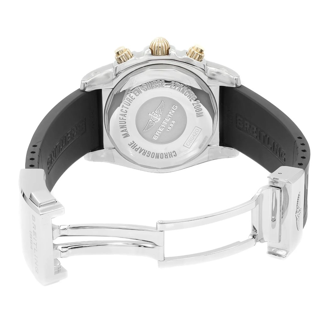 Back View Of {Caseback} Back Case And Open Rubber Band Of Breitling CB042012/BB86-153S Watch Display Model Condition