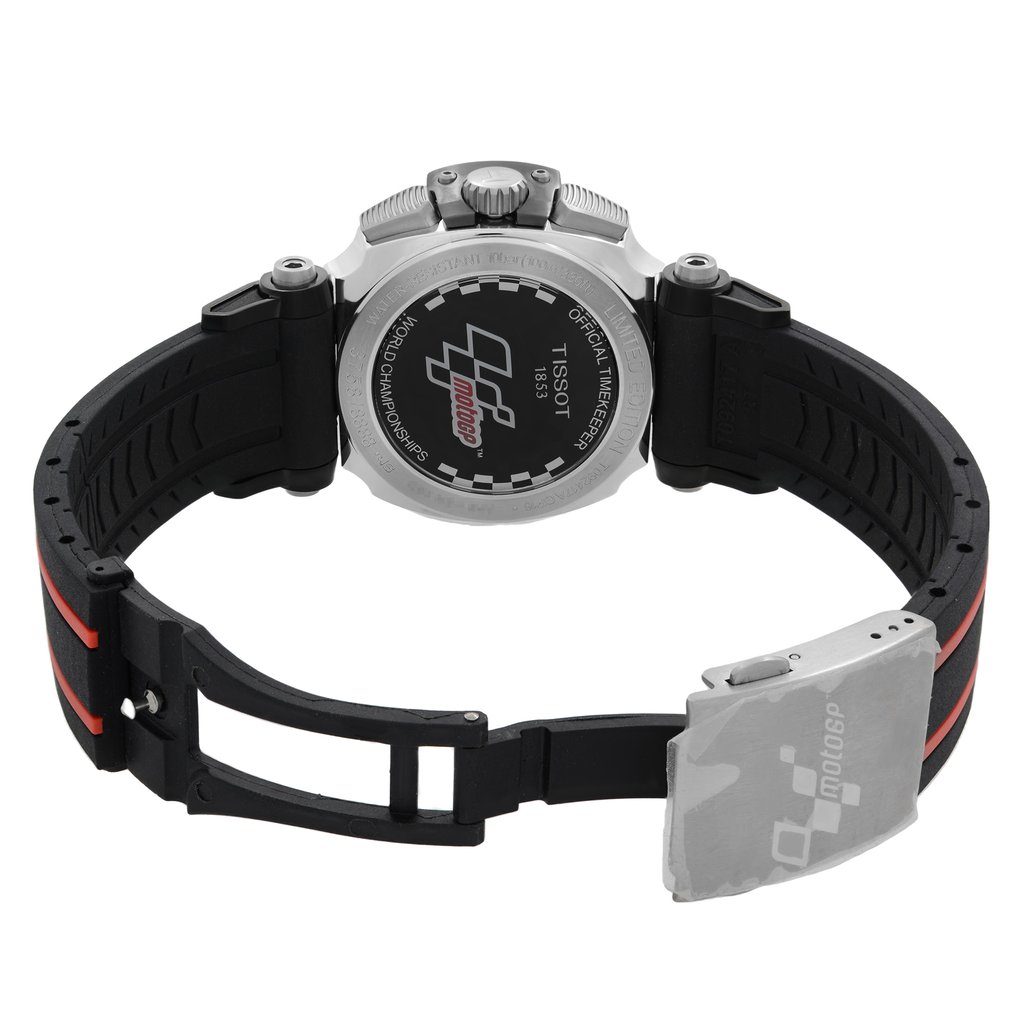 Back View Of Solid Back Case And Open Rubber Band Of Tissot T092.417.27.207.00  Watch Display Model Condition
