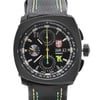 An image of a Wristwatch by Luminox. This Display Model item is designed for Men, featuring a Casual,Classic,Dress/Formal,Sport style. It has a Mechanical (Automatic) movement and an Analog display with a Black dial color. The indices include 12-Hour Dial,Multi Dial,Stick Indexes. The band is made of Leather and the case is made of Stainless Steel. The watch has a Asymmetrical shape with a case size of 44 mm and a case thickness of 18 mm.