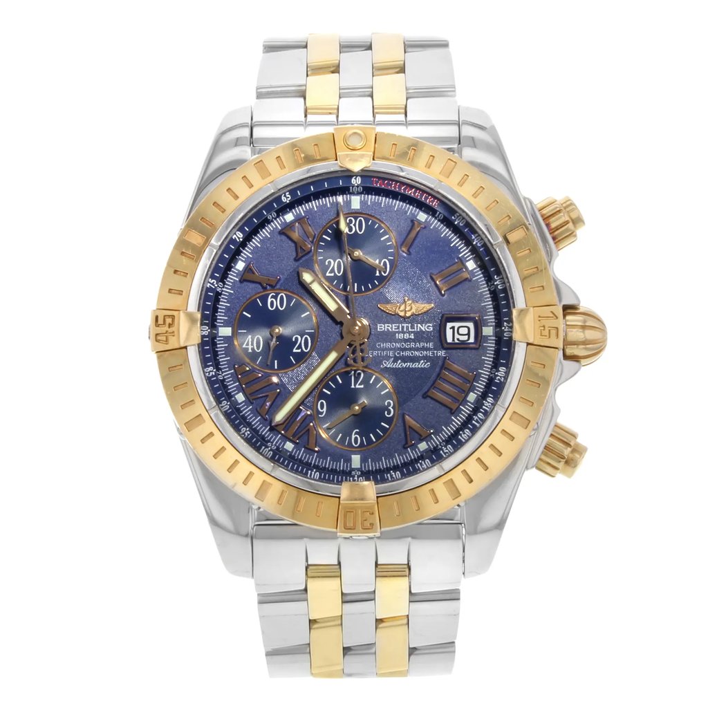 Front Full View Of Breitling C13356 Stainless Steel Watch Pre Owned Condition {Product Condition}