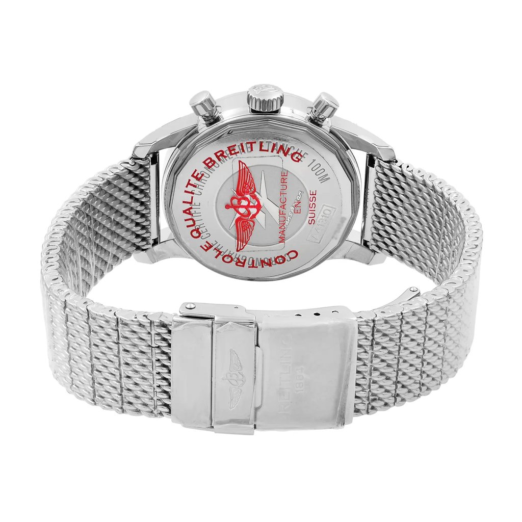 Back View Of {Caseback} Back Case And Closed Stainless Steel Band Of Breitling A4131012/BC06-171A Watch Display Model Condition