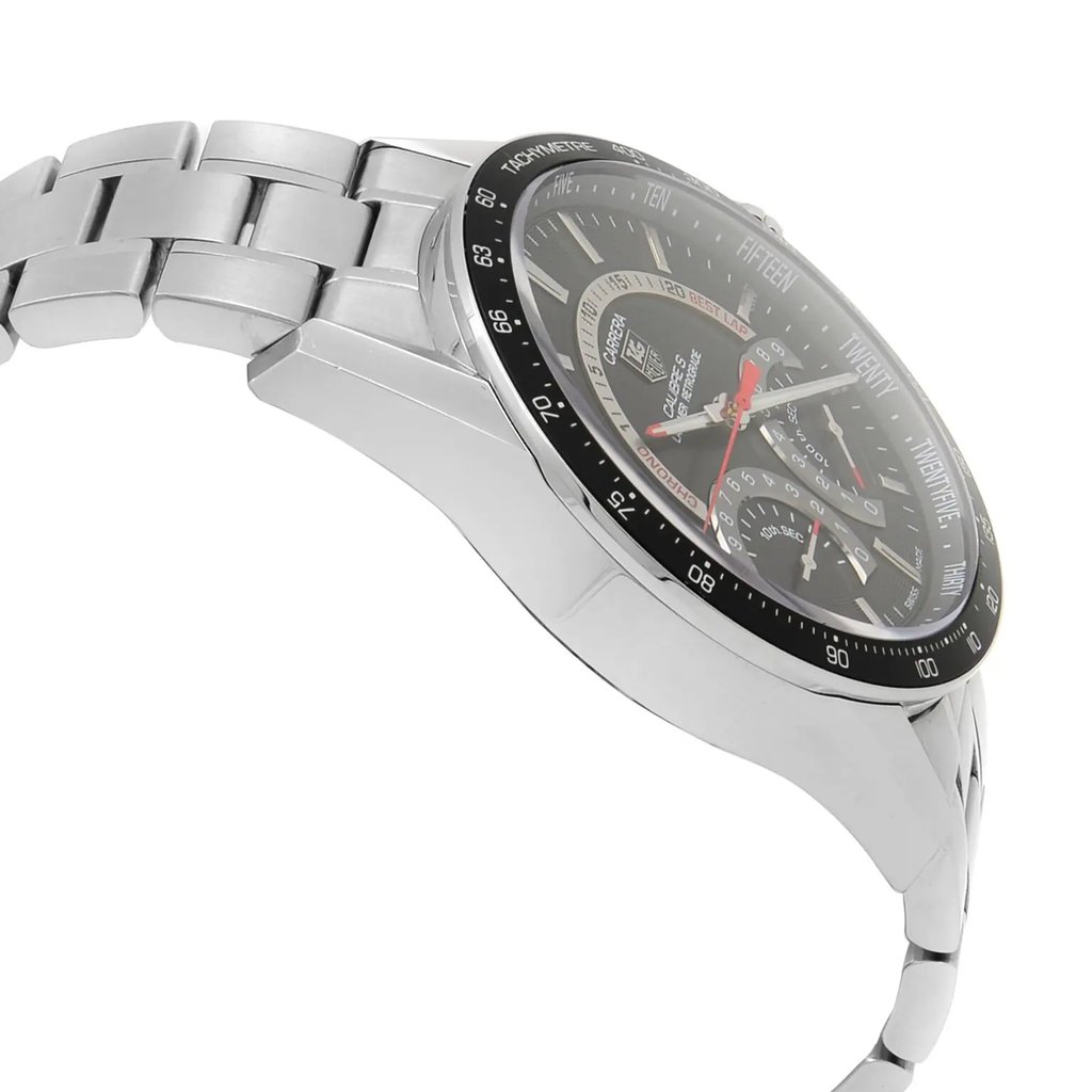 View Of Opposite Crown Facing Side Of TAG Heuer CV7A10.BA0795 Stainless Steel Watch Pre Owned Condition