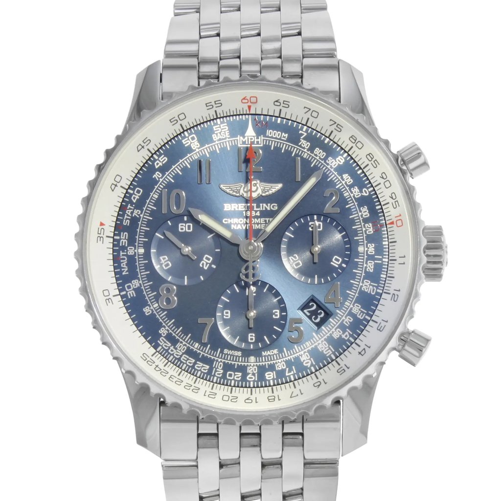 Up Close Front Facing Picture Of Breitling AB0121C4/C920-447A Stainless Steel Watch Display Model Condition