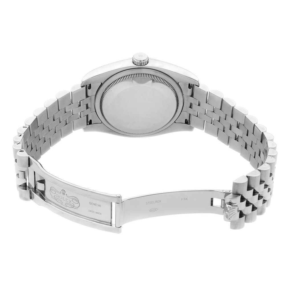 Back View Of {Caseback} Back Case And Open Stainless Steel Band Of Rolex 116200 Watch Pre Owned Condition