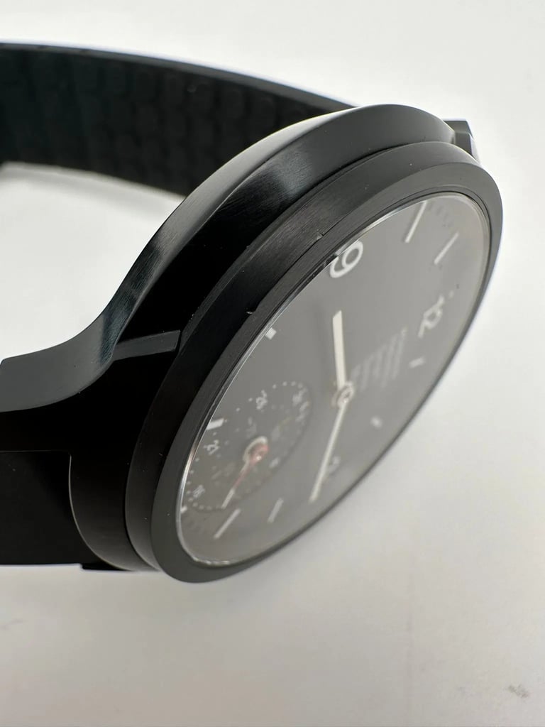 View Of Opposite Crown Facing Side Of Mondaine MH1.B2S20.RB Stainless Steel Watch Display Model Condition