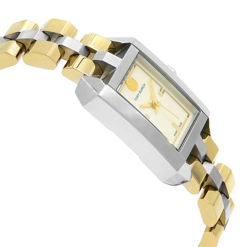 View Of Opposite Crown Facing Side Of Tory Burch TB1102 Stainless Steel Watch Pre Owned Condition