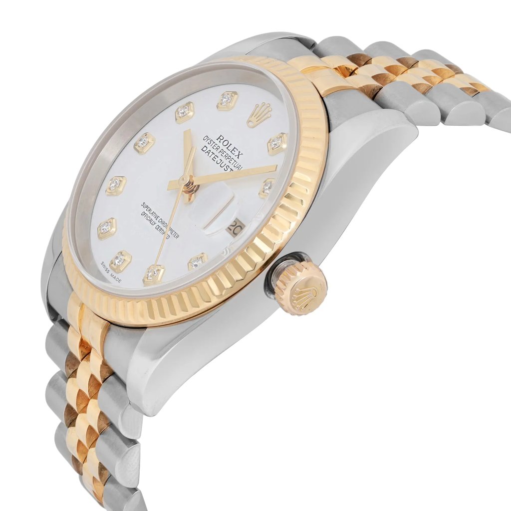View Of Crown Facing Side Of Rolex 116233 Stainless Steel Watch Pre Owned Condition