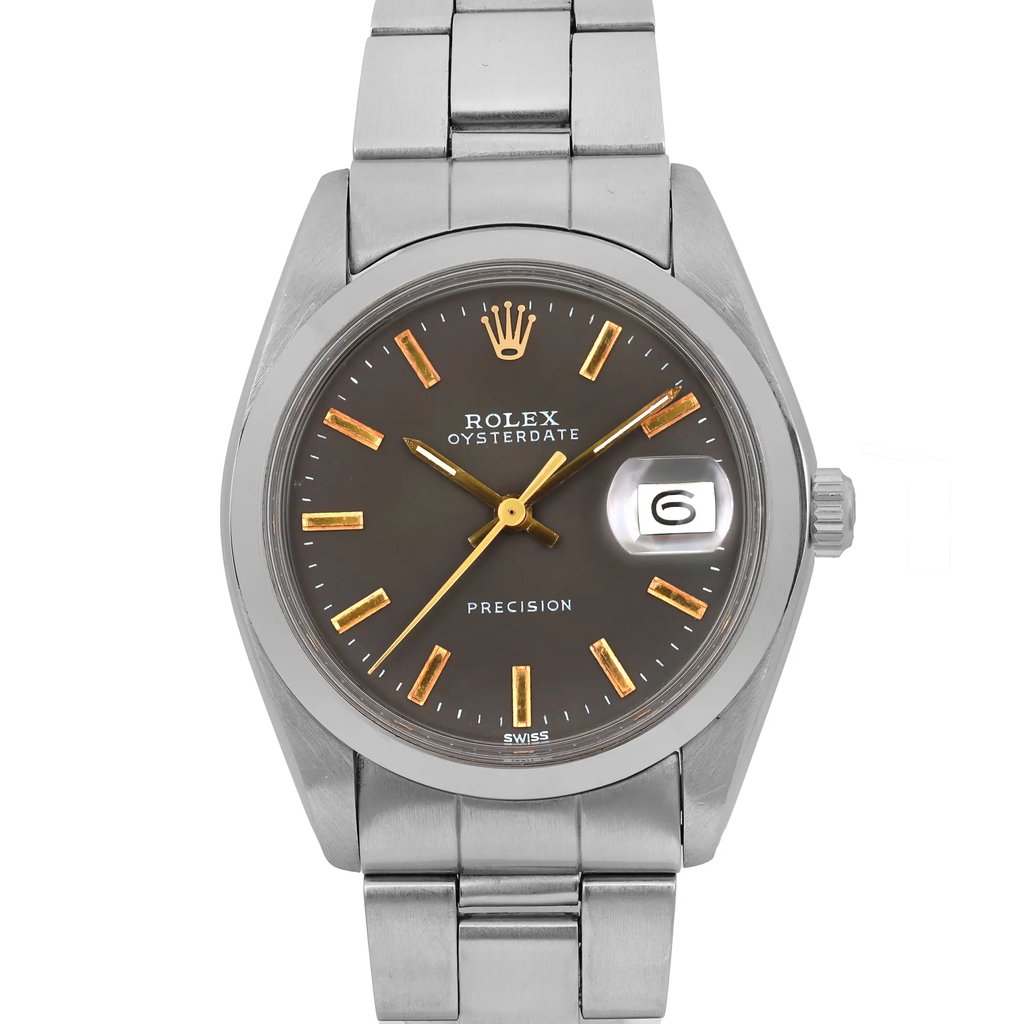 Up Close Front Facing Picture Of Rolex 6694 Stainless Steel Watch Pre Owned Condition