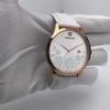 Up Close Front Facing Picture Of hanow 16-4086.09.001 Steel Watch New With Defects Condition