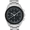 An image of a pre-owned wristwatch taken from a front close-up angle. The watch features a metallic bracelet and a detailed black watch face, showcasing several dials and markings. The brand name is visible on the watch face.