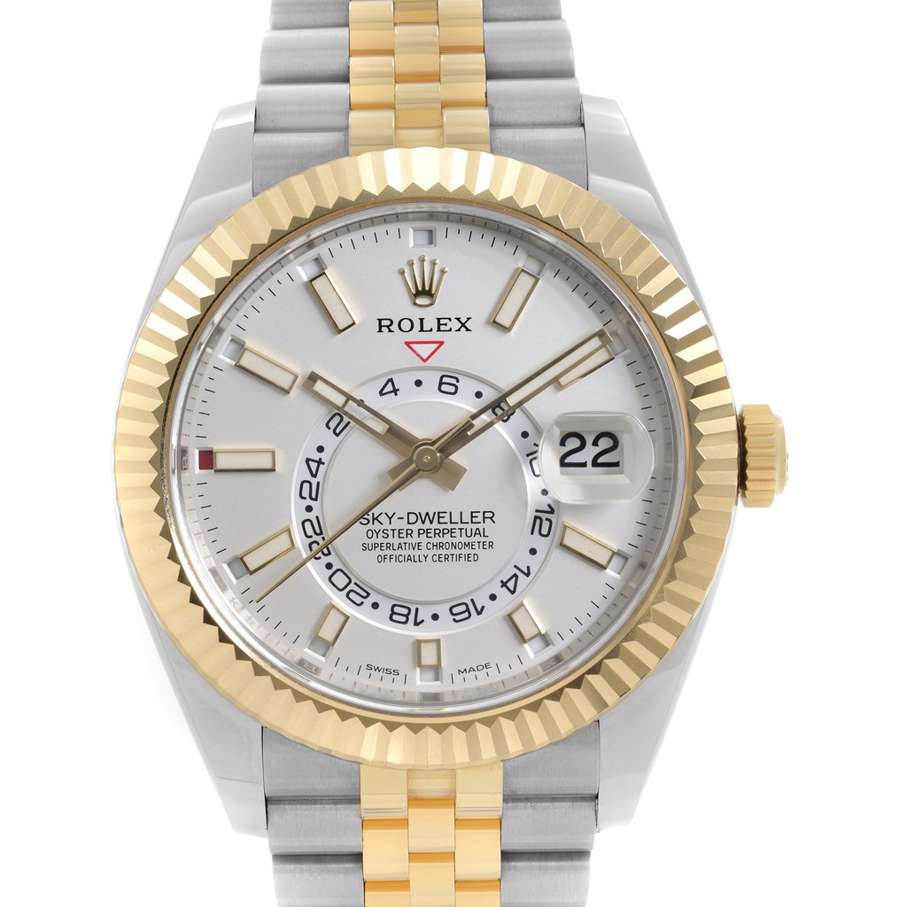 Up Close Front Facing Picture Of Rolex 326933 Stainless Steel Watch Unworn Condition
