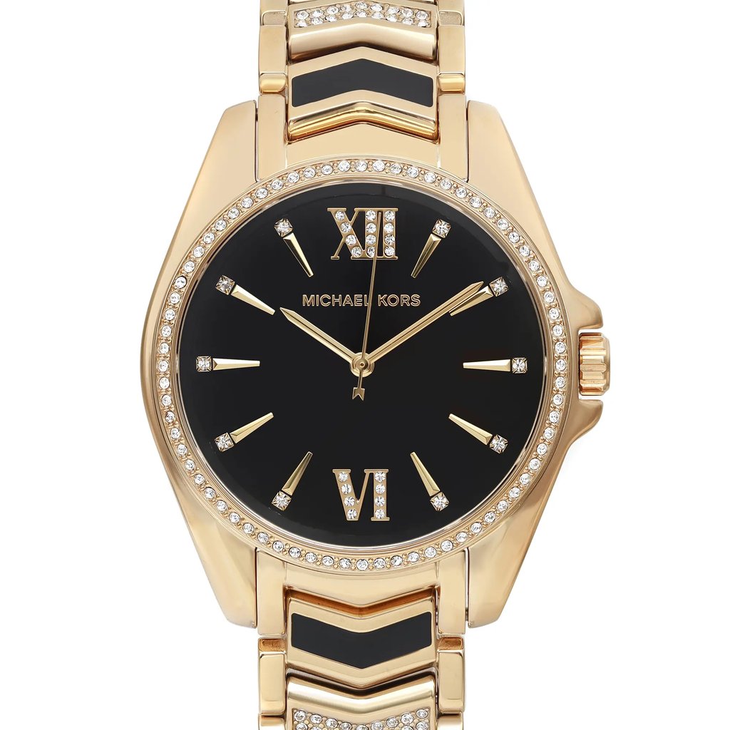 Up Close Front Facing Picture Of Michael Kors MK6743 Stainless Steel Watch Display Model Condition