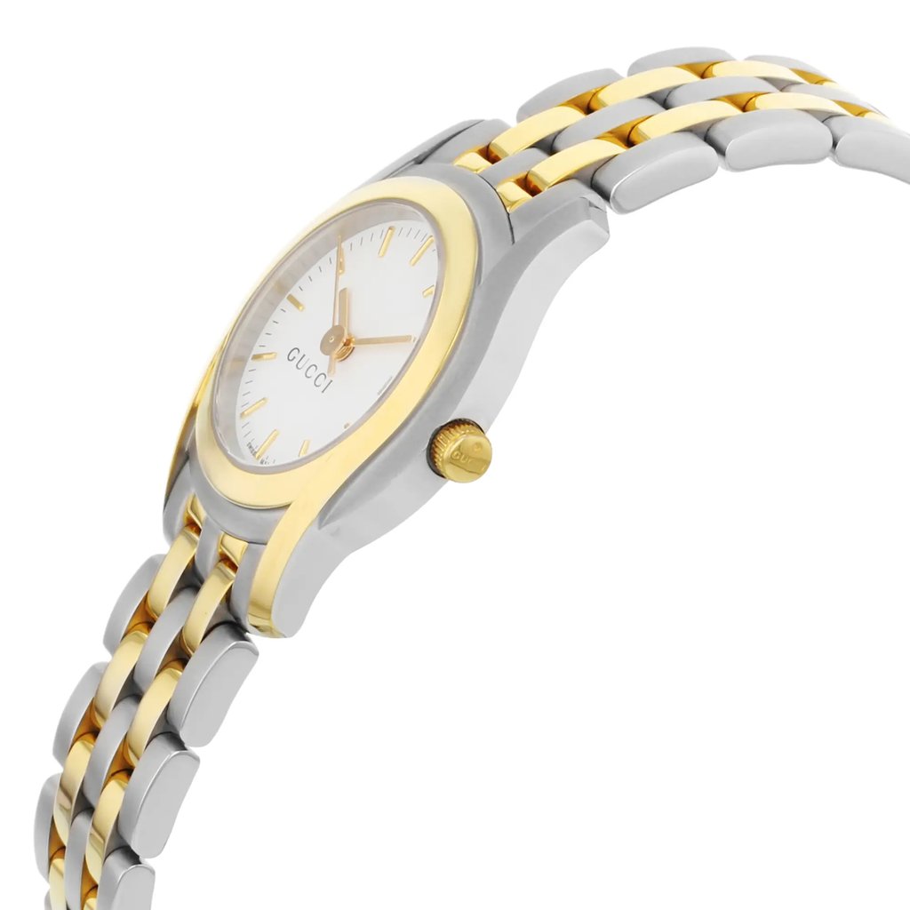 View Of Crown Facing Side Of Gucci YA055528 Stainless Steel Watch Pre Owned Condition