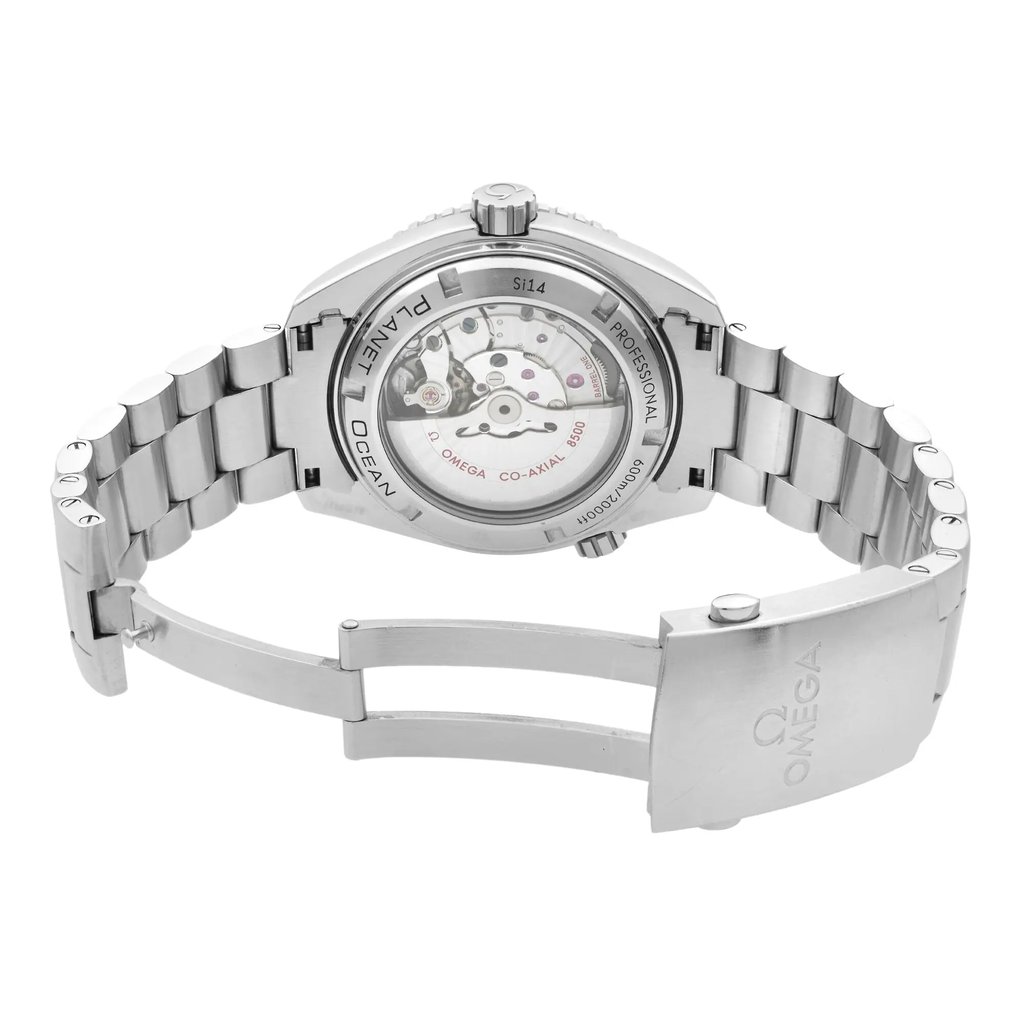 Back View Of {Caseback} Back Case And Open Stainless Steel Band Of OMEGA 232.30.46.21.01.001 Watch Pre Owned Condition